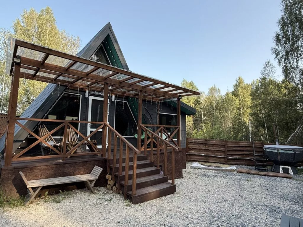 A-frame Green с каменным чаном в Лесогорье