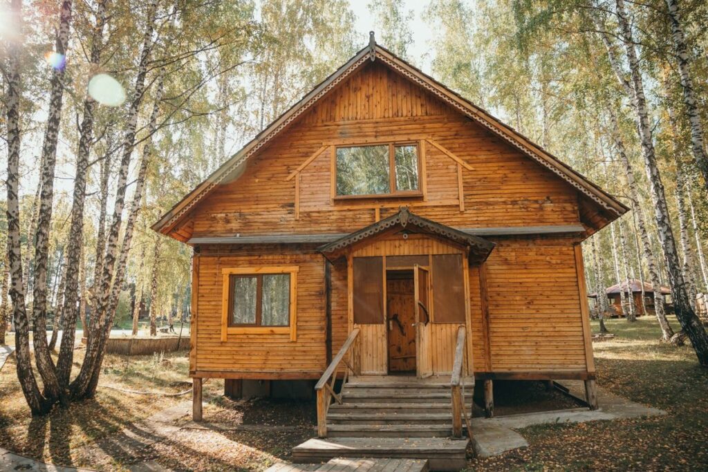 Коттедж №1 с баней и купелью до 15 человек, Парк-отель «Ровесник» на Исети: коттедж №1 в берёзах