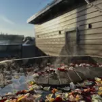 Дома A-frame Uslon&Volga в Нижнем Услоне, общий вид: чан у дома