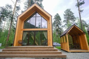 Двухэтажный барнхаус 60 м² с видом на Катунь до 6 гостей