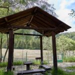 База отдыха Тихий Берег в Баранголе, общий вид: беседка у Катуни