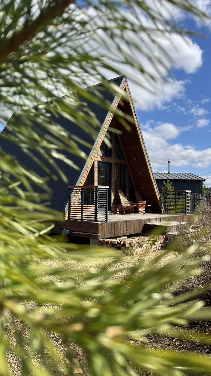 A-Frame 42 м² с купелью и креслом-гамаком до 4 гостей