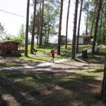 Парк отдыха Звезда на Обском море, общий вид: домики среди сосен