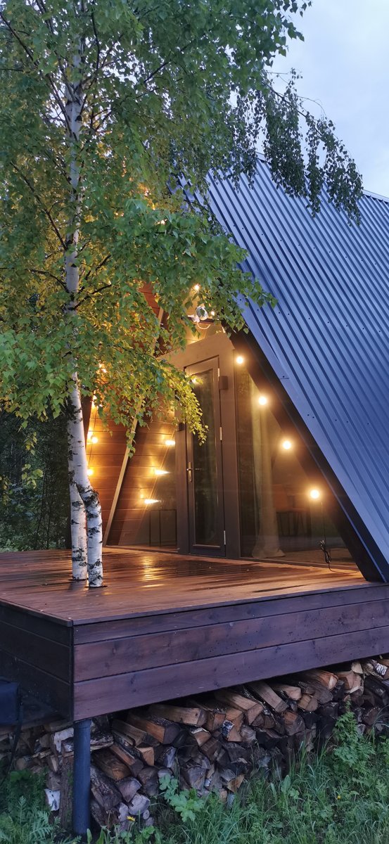 A-frame дом Forest с панорамным окном до 4 гостей