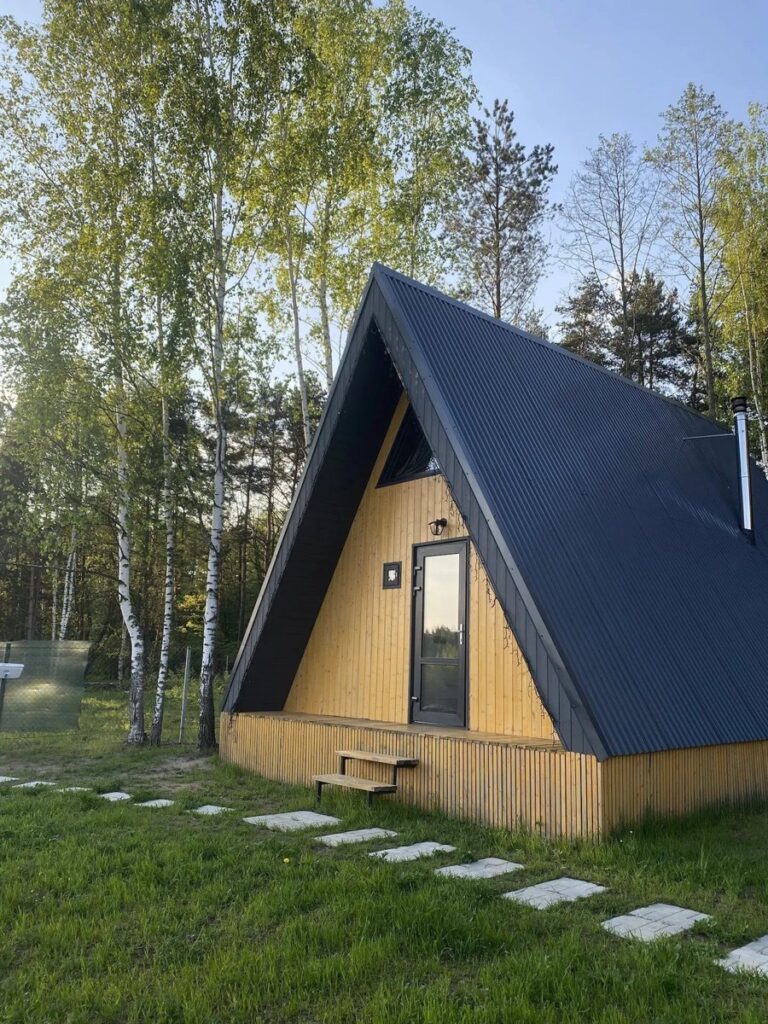 A-frame дом с сауной и печью-камином до 4 гостей, таких дома два