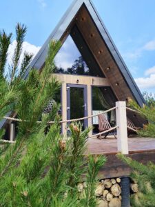 A-frame «Романтика» 48 м² с ванной у окна до 4 гостей