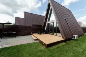 Домик A-frame в стиле лофт у Оки, 7 одинаковых домиков до 6 гостей