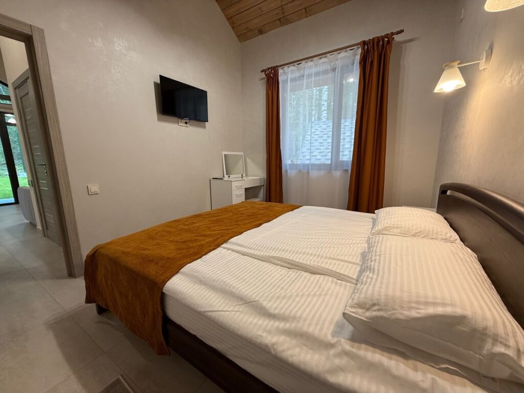 Дом «Петрогром» 50 м² со спальней и чаном до 4 гостей: спальня