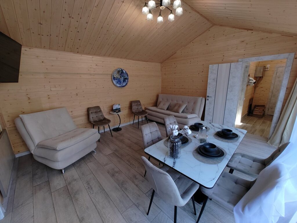 Дом «Люкс&SPA» с парной и гостиной для компании до 10 гостей: зона отдыха с креслами