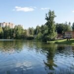 Гриль-парк Молодёжный на озере Земснаряд, общий вид: озеро Земснаряд