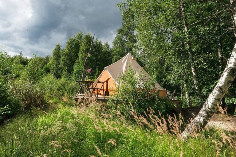 Сафари-шатёр у реки и в берёзовой роще до 3 гостей
