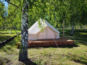 Шатёр-колокол XL в глэмпинге, 20 м² до 3 гостей
