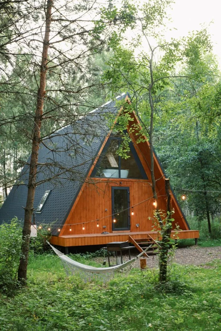 A-frame дом 90 м² с ванной у панорамного окна до 4 гостей