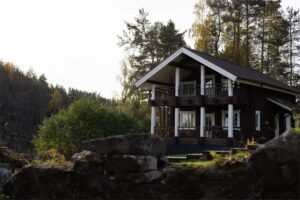 Просторный дом из лафета с панорамным видом и купелью до 9 гостей