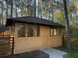 Тёплая беседка 3х6 м с мангалом до 15 человек, 6 одинаковых