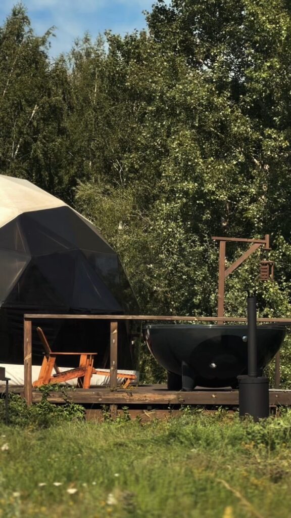 Купол «Сфера 1» со SPA-купелью на дровах до 4 гостей: купол и SPA-купель