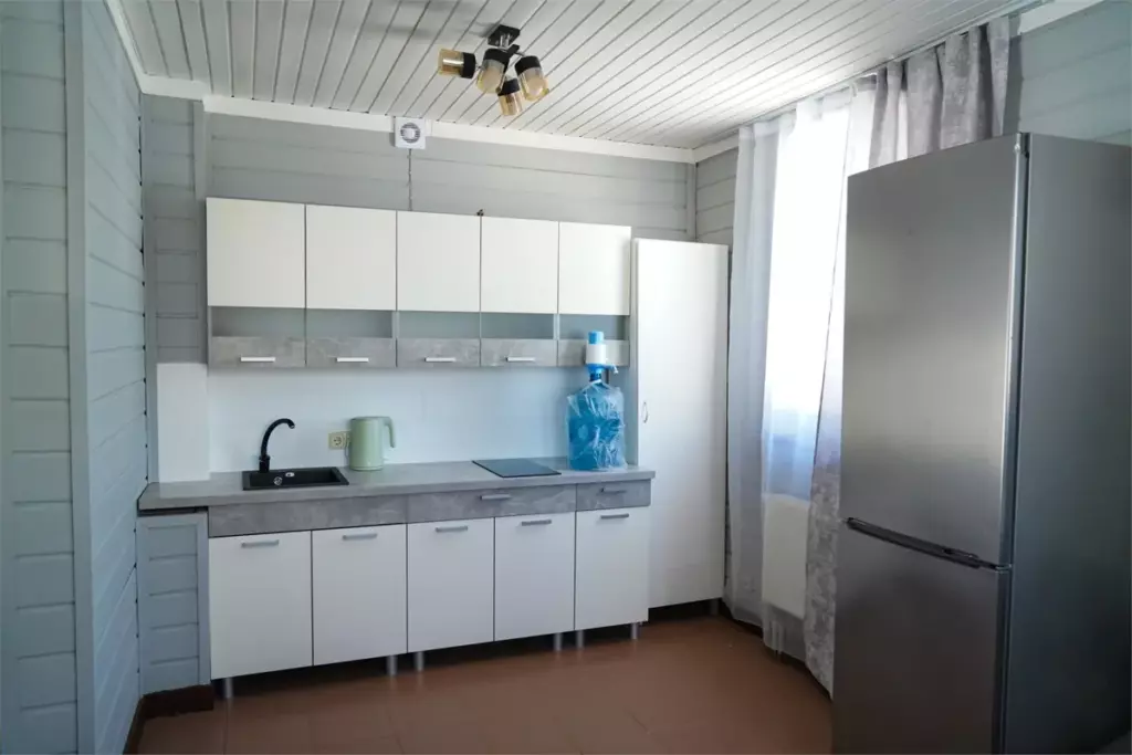 Двухэтажный коттедж 106 м² с тремя спальнями и кухней до 6 гостей: кухня с техникой