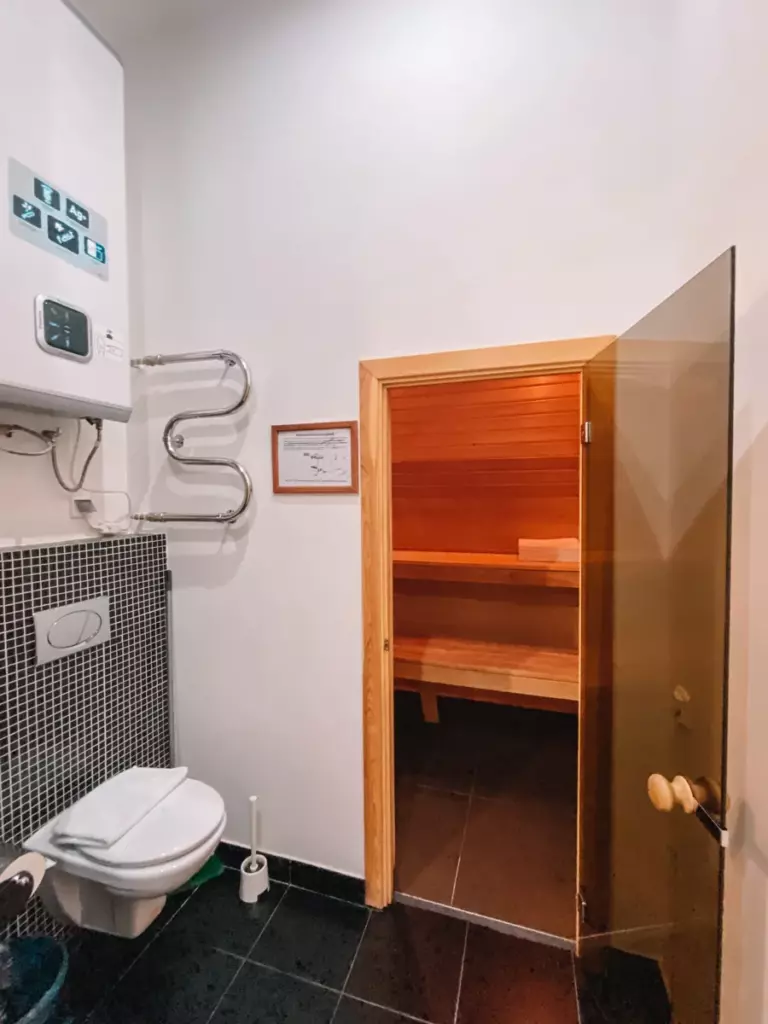 Скандинавский коттедж 48 м² с сауной и террасой до 4 гостей: сауна в коттедже