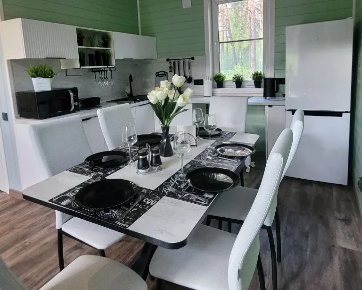 Дом №1: двухэтажная студия 60 м² с террасой до 5 гостей: кухня-столовая