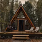 Глэмпинг Live Drive Village в Княжево, общий вид: А-фрейм в лесу