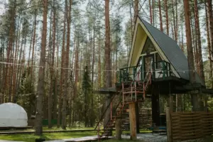 Семейный домик «Улей» со спальным местом под потолком до 3 гостей