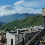 Виллы SKYPARK в Эстосадке, общий вид: виллы и хребет
