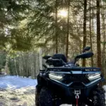 Хутор Николин Хутор под Волоколамском, общий вид: квадроцикл у леса