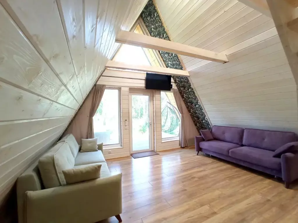 A-Frame №2 «White» с банным чаном до 7 гостей, Загородный комплекс «Черёмушки»: зона отдыха