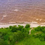 Гостевой комплекс Lake Park на Ильмене, общий вид: берег Ильменя сверху