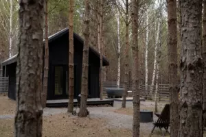 Лодж №3 для двоих в бордовых тонах с купелью