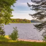 Лесной отель Янисъярви на берегу озера, общий вид: озеро Янисъярви