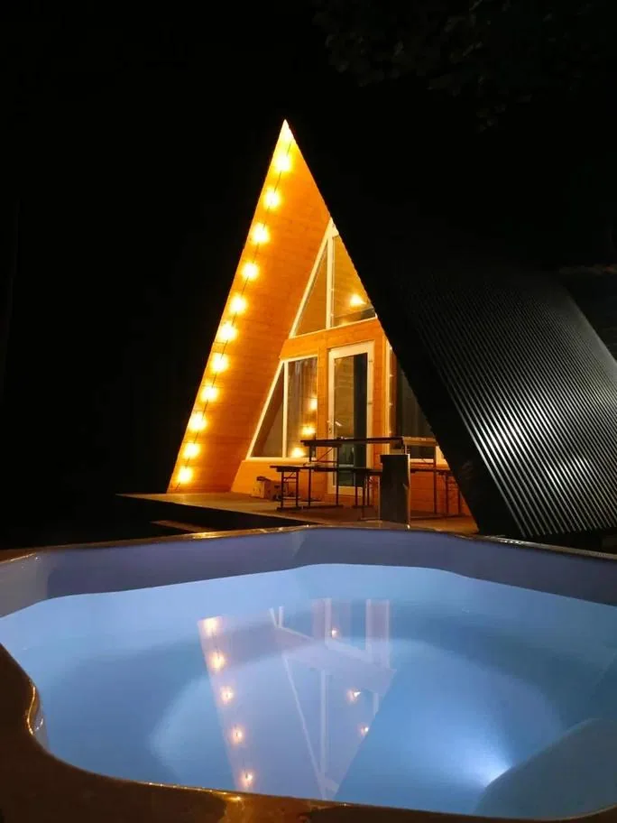 A-Frame №7 «Loft» с сауной и гидромассажной купелью до 9 гостей