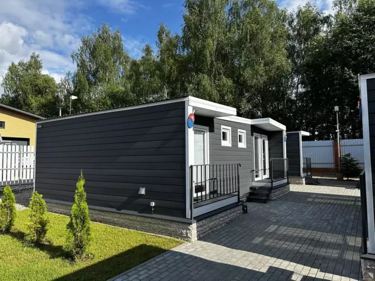 Мини-домик рыбака 20 м² с кухней и душем для двоих