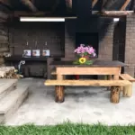 Коттеджи Кошкин дом в Комарово, общий вид: крытая мангальная зона