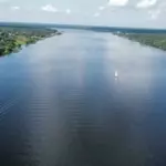 База отдыха Лес и Волга в Глазово, общий вид: Волга сверху