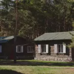 База отдыха Шышки в Прудках, общий вид: постройки среди сосен
