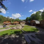 База отдыха Радуга на озере Увильды, общий вид: территория с высоты