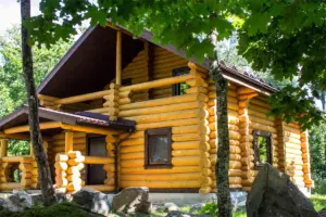 Бревенчатый коттедж 140 м² с четырьмя спальнями до 12 гостей