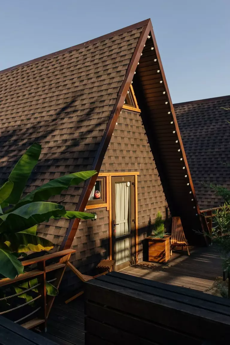 А-фрейм со своей террасой и горячим чаном до 4 гостей