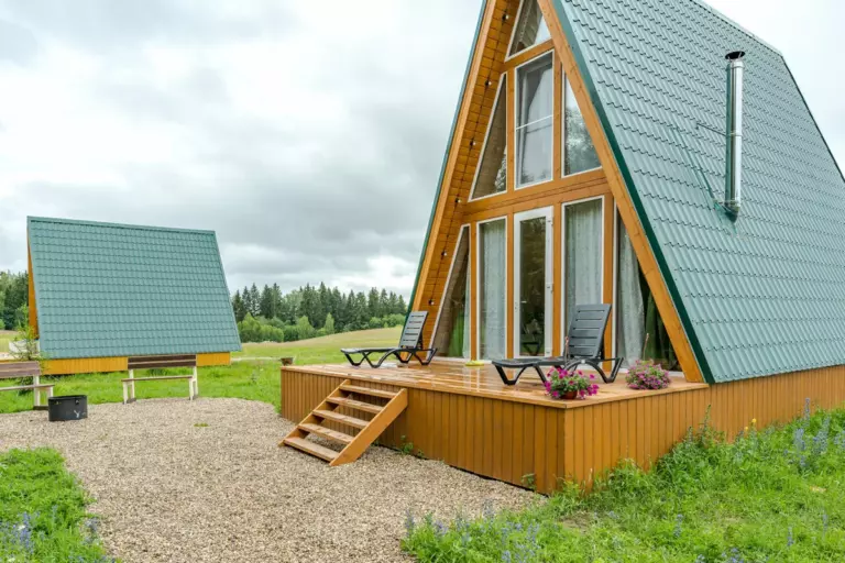 А-фрейм Medium 85 м² с печью-камином до 6 гостей