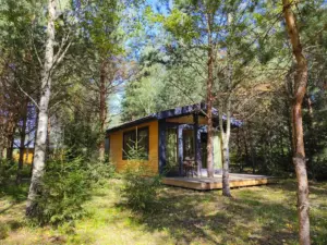 Домик «Рассвет» с кухней и панорамными окнами в лес до 4 гостей