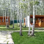 База отдыха Уралочка на озере Увильды, общий вид: дорожка к домикам